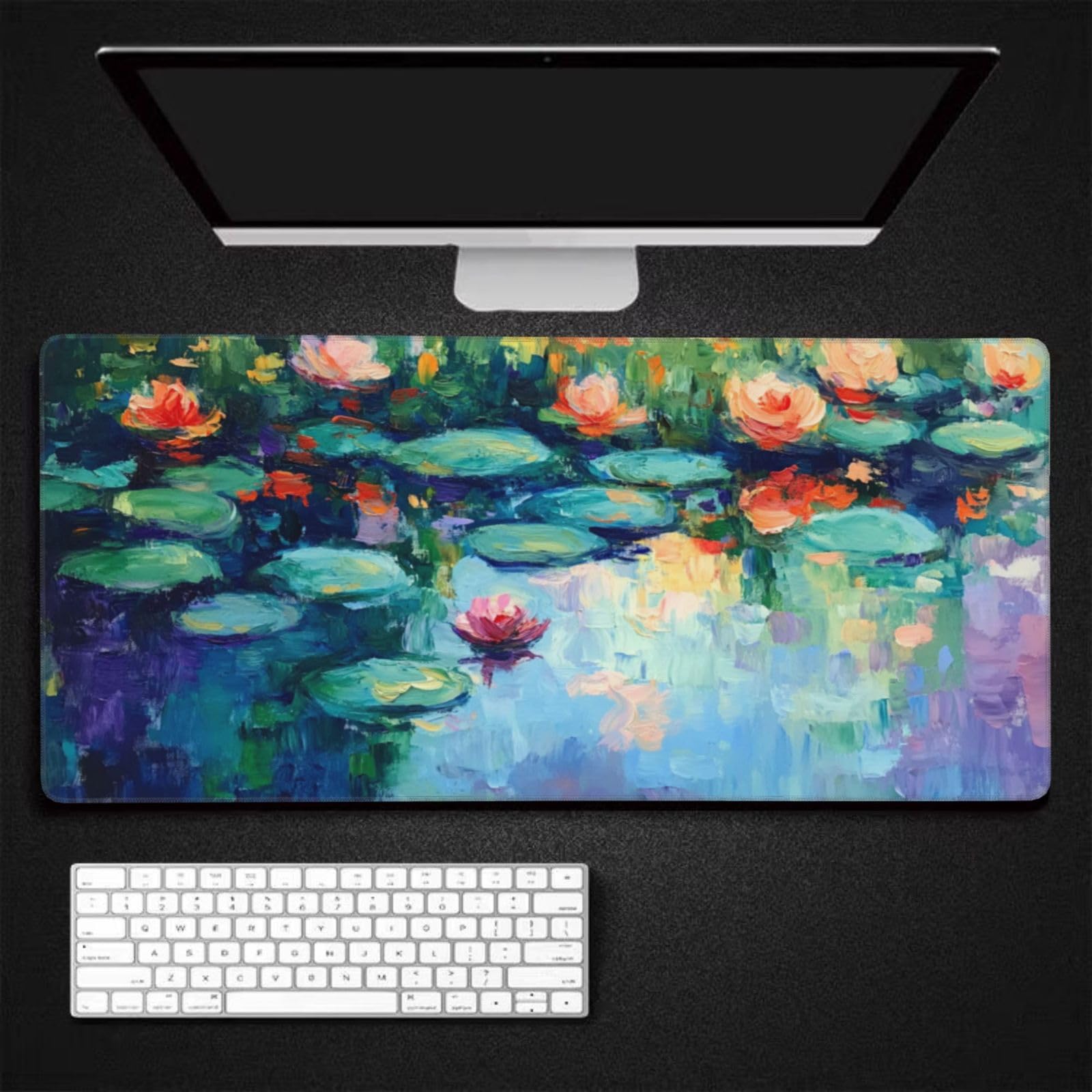 Tapis de Souris XXL 90 x 40 cm, Lotus & Lac Tapis de Bureau G716