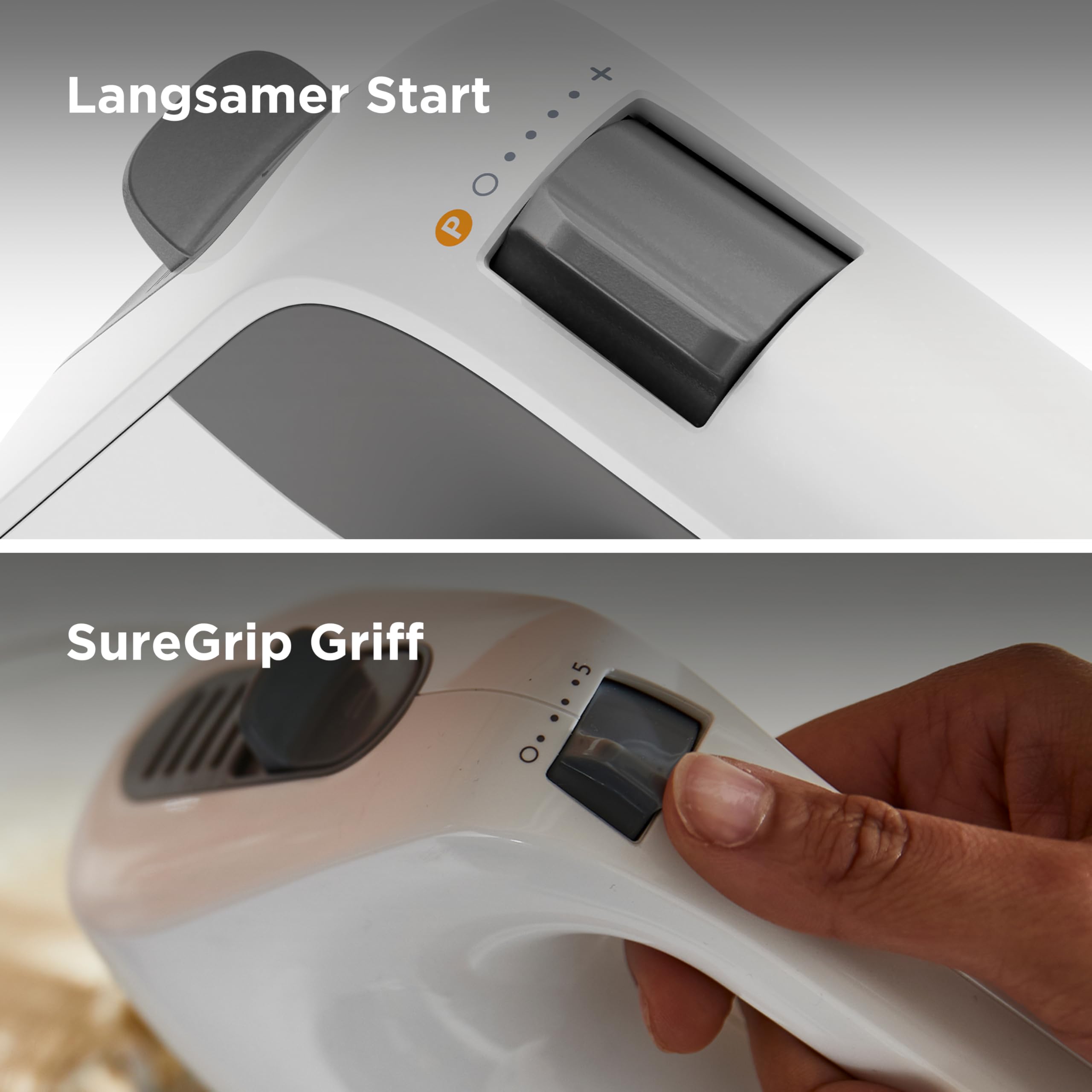 Kenwood QuickMix+ HMP50.000WH Handmixer - Handrührgerät mit variabler Geschwindigkeit und Pulsfunktion, inkl. Edelstahl-Knethaken und -Schneebesen zum Backen und Kochen, 650 Watt, Weiß