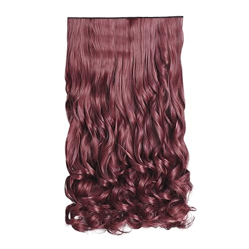 Miniatura 1 de Extensiones de cabello ondulado sintético para 34 de la cabeza completa, 20 pulgadas, 5 clips de 4.6 onzas por pieza de REECHO