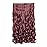 REECHO 16 1-Pack 3/4 Full Head Curly Wavy Clips in on Synthetic Hair Extensions HE008 Hairpieces for Women 5 Clips 3.9 Oz per Piece - Wine Red