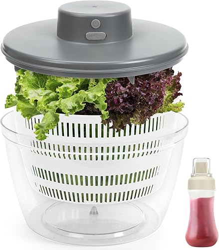 Molinillo de ensalada grande, lavadora y secadora de verduras, lechuga eléctrica con cuenco para el hogar, cocina, lavado, secado de verduras de