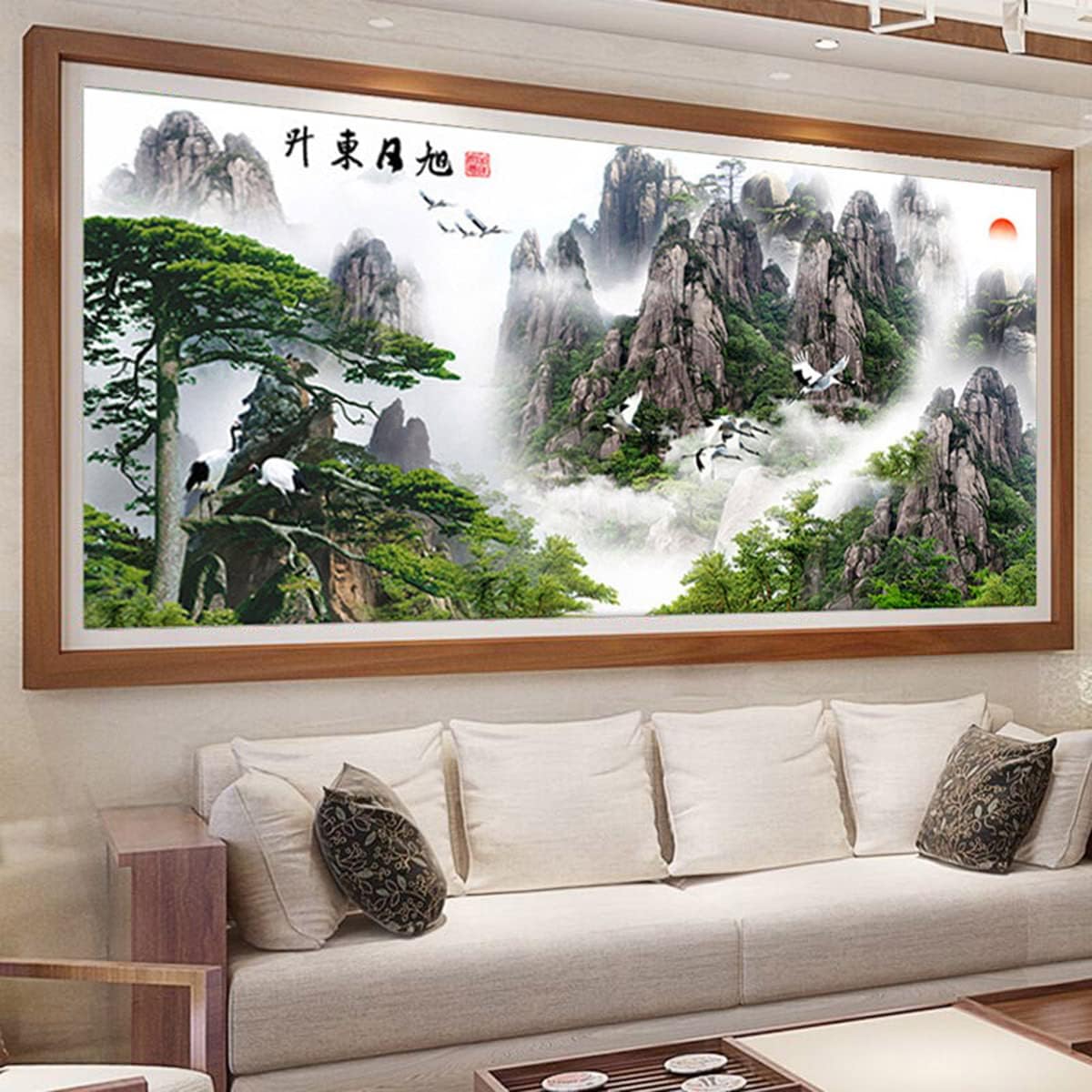 Instarry DIY 5D Diamond Painting Large Size Full Drill Pine Landscape Mosaic Cross Stitch Embroidery Room Decor Art Craft Set 47.2x23.6 inch
