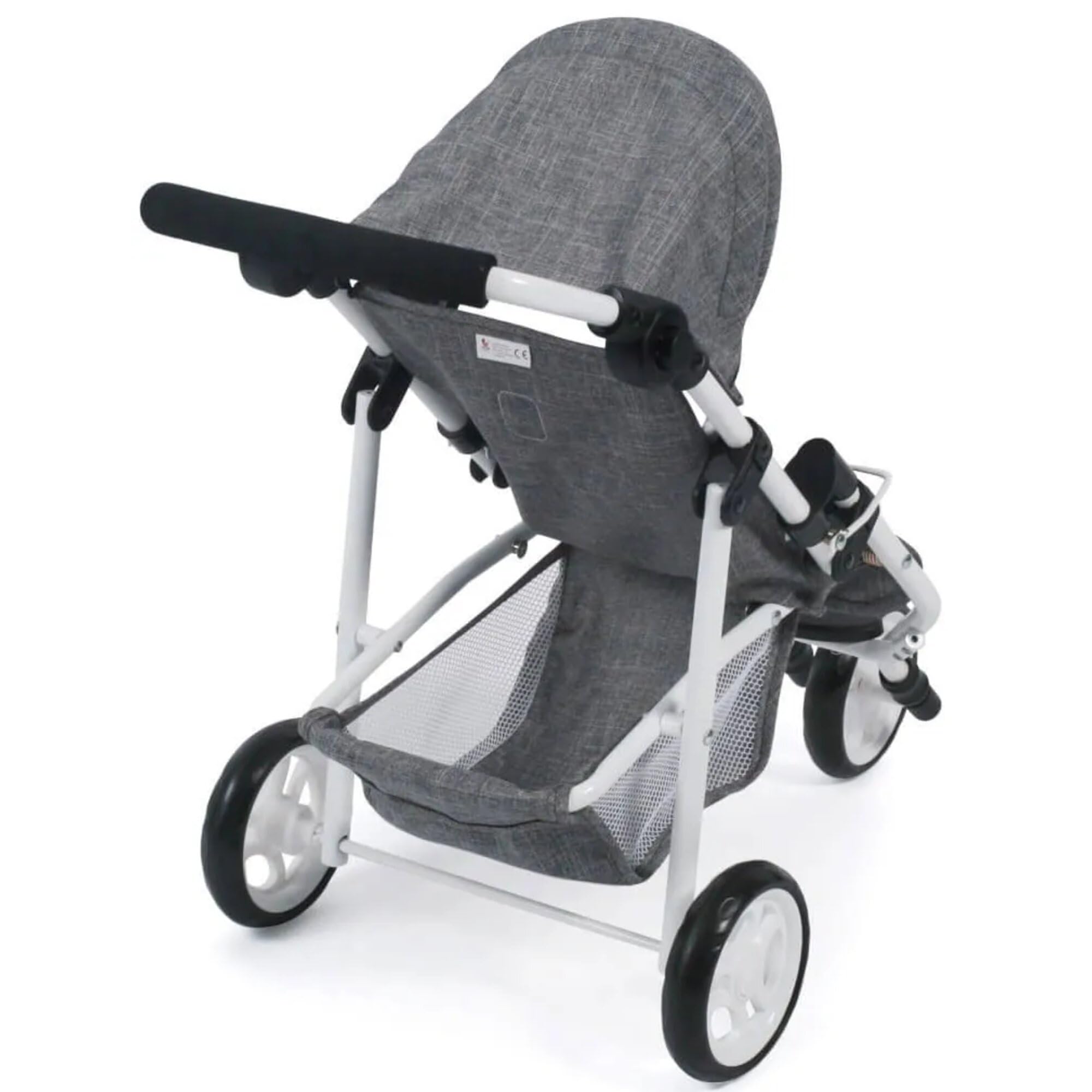 Bayer Chic 2000 - Puppenbuggy Lola, Jogging-Buggy, Puppenjogger, Puppenwagen, Jeans grau, 70 x 33 x 62 cm | Sportlicher 3-Rad-Puppenjogger mit großem Sonnendach für Puppen bis 50 cm. Jeans Grau, wendig & robust. Tolles Design.