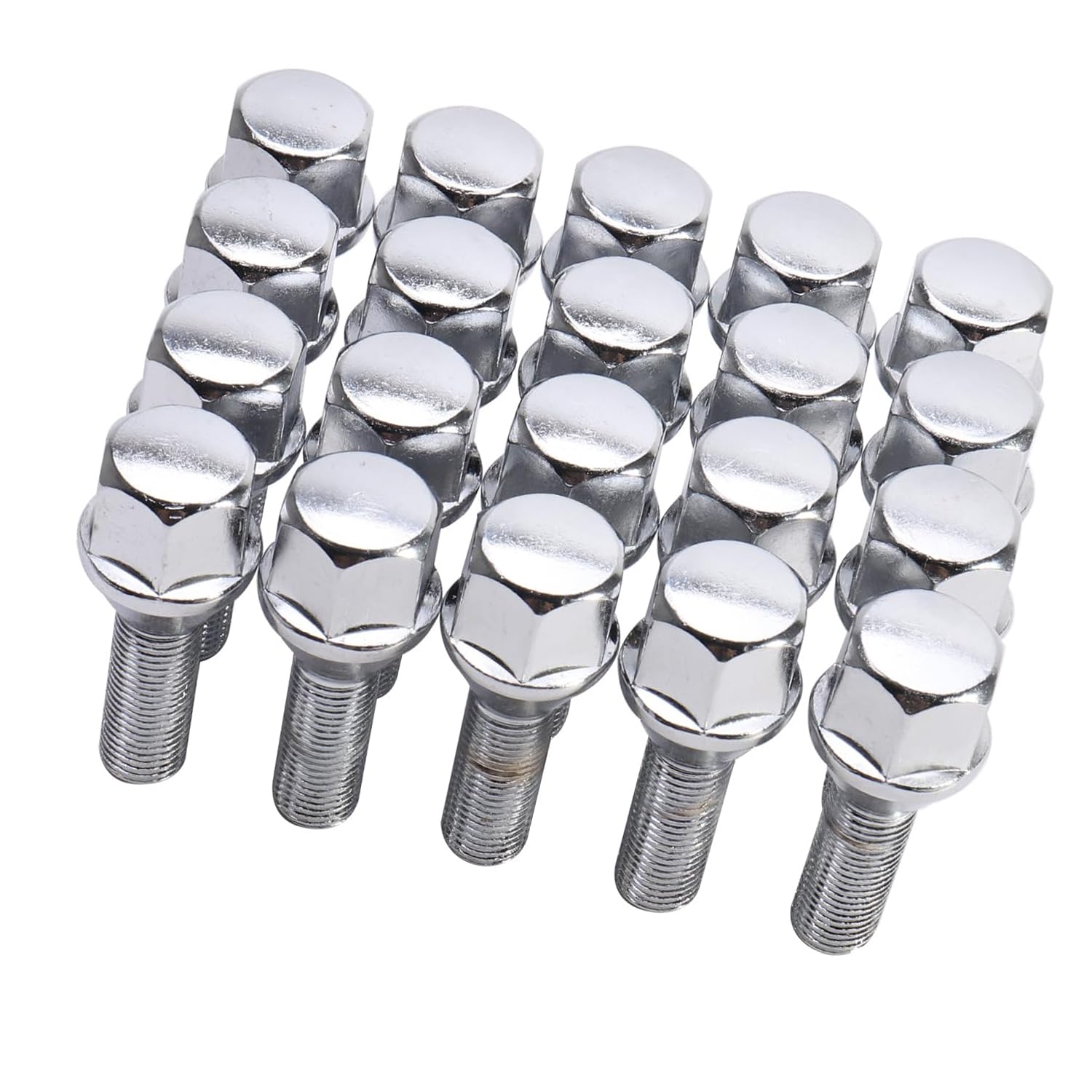 Unifizz 20 bulloni per ruota M12 x 1,25 19 mm esagonali da 28 mm per Jeep Cher-okee 2014-2023, Jeep Compass 2014-2023, Jeep Renegade 2014-2023