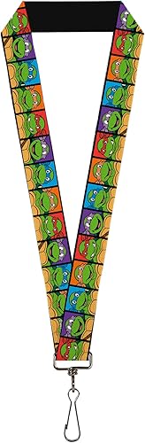 Hebilla Abajo Cordón-1.0" - Bloques faciales clásicos TMNT negro/multicolor