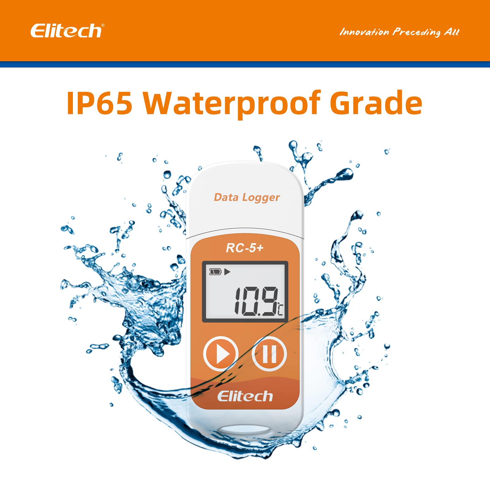 Elitech RC-5+ Registratore di Dati di Temperatura 32000 Punti -30°C a +70°C PDF CSV