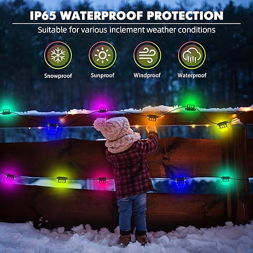 Miniatura 5 de Duewot Luces de suelo para exteriores, luces RGB multicolor para camino con blanco cálido, IP65 impermeable, luces de césped de jardín, luces de