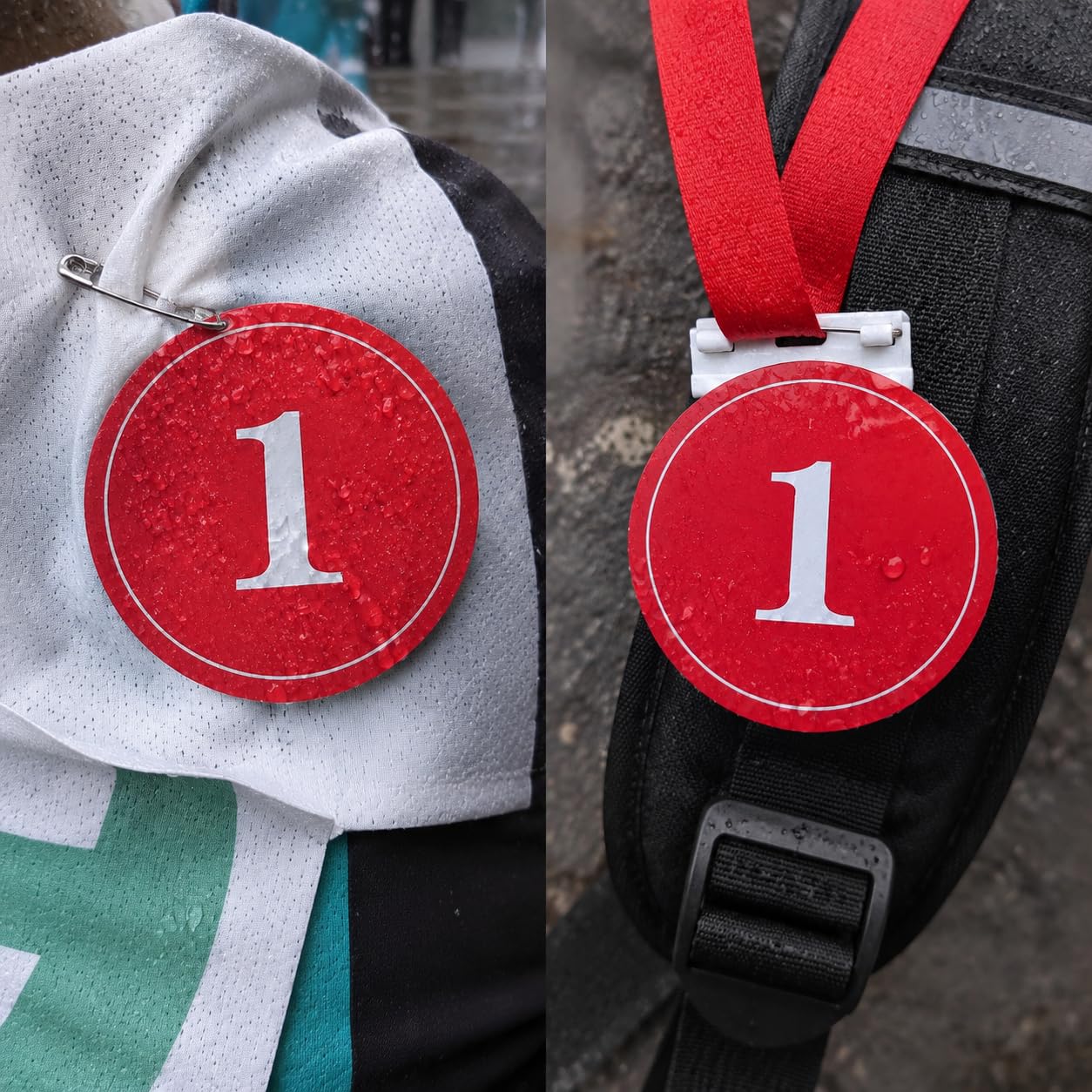 Numerada Plástico, 8cm, 1-80, rojo (con broche)