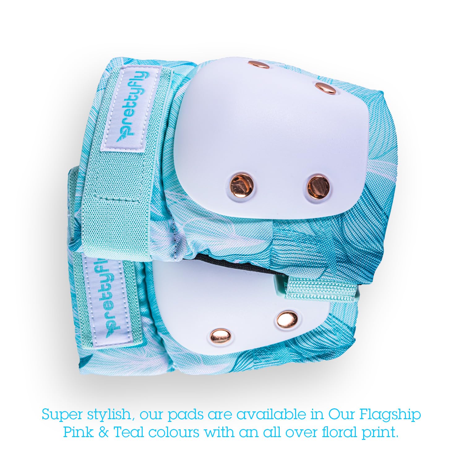 Yvolution Prettyfly Safety Pads Protective Gear Set With Elbow, Knee, Wrist Pads (Blue, Medium)