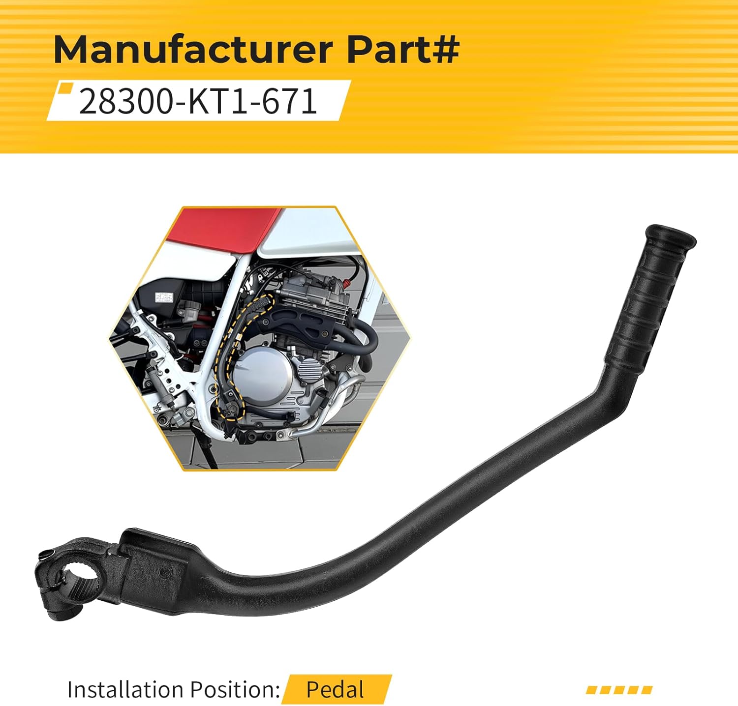M MATI Kick Start Starter Lever for Honda XR250R 1987-1995 XR250L 1991-1996 28300-KT1-671