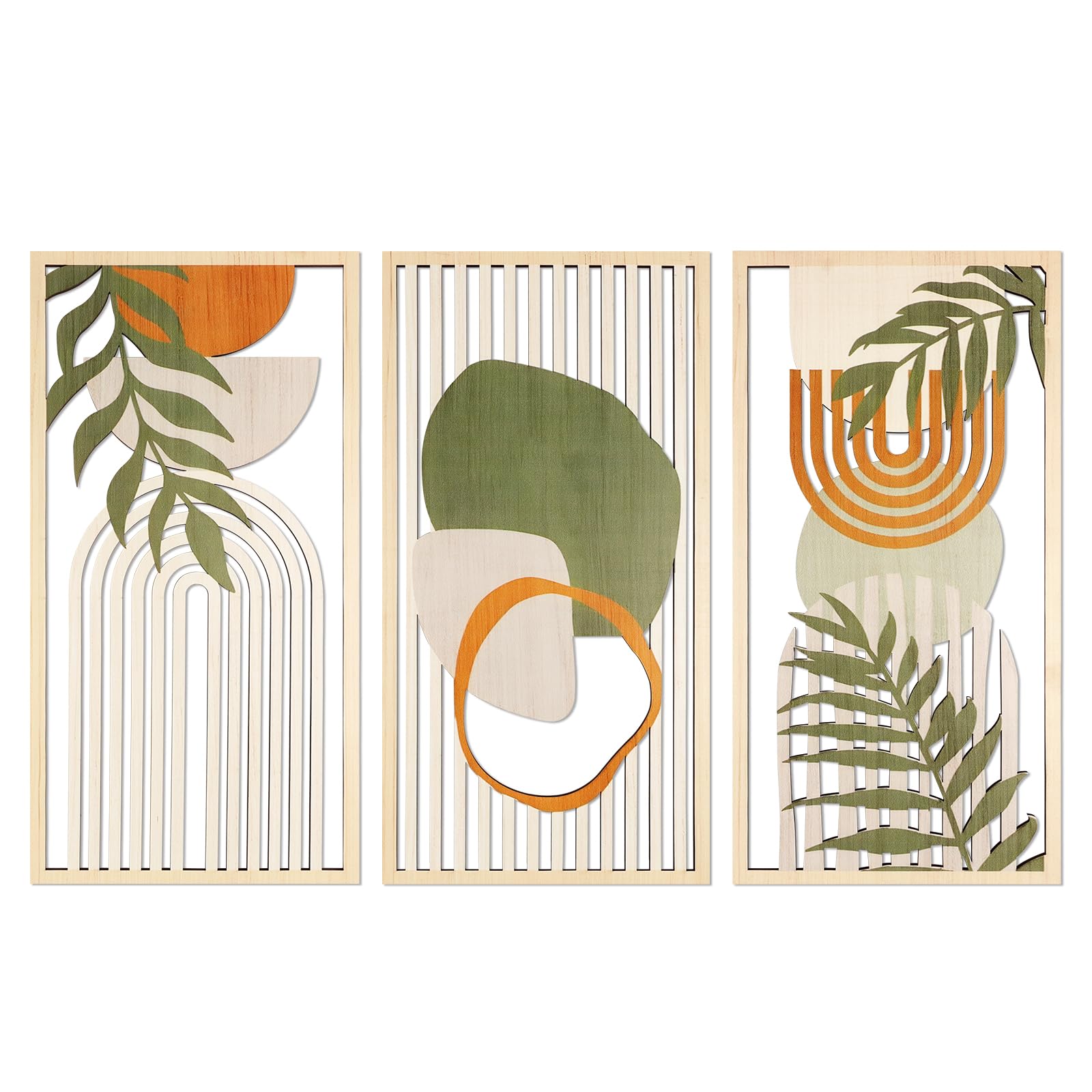 YiYa Bohemia Decoracion Pared Decoración de Paredes de Madera Moderno Minimalista pared Decoración Bohemia para Sala de Estar o Dormitorio（Verde）