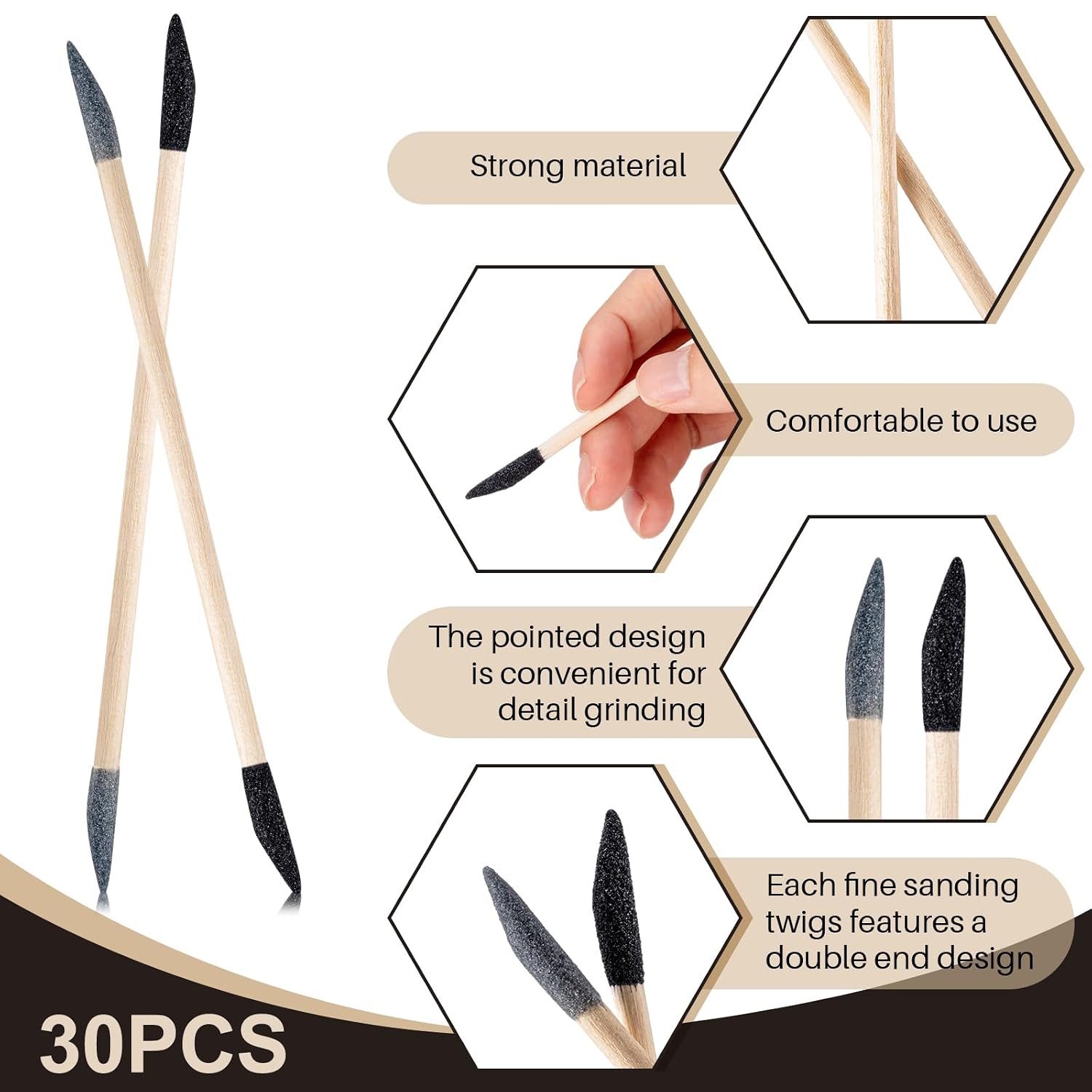 Wonderjune 40 Pcs Model Sanding Sticks Set, Low and High Grits