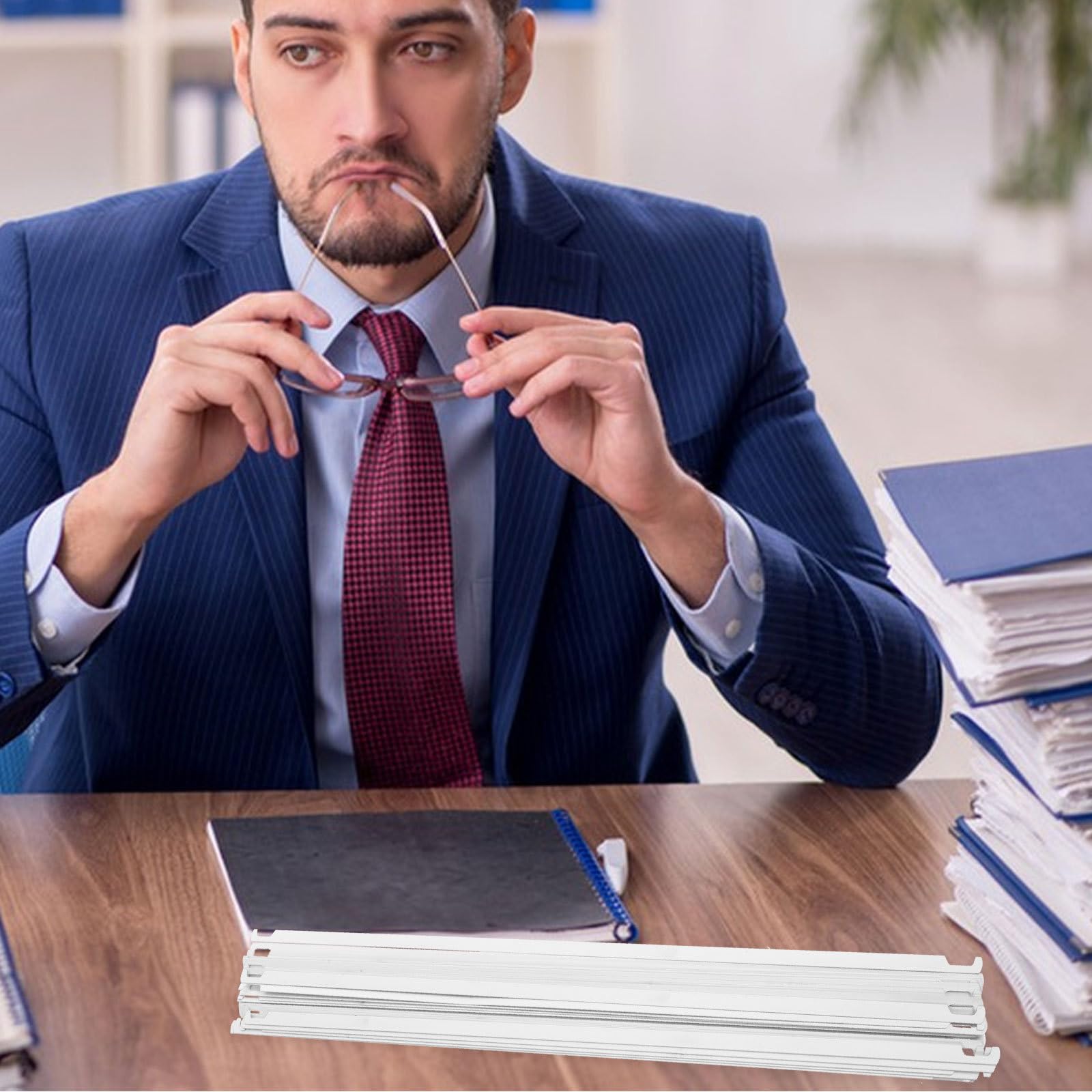 Barra Colgante para Archivos 25 Piezas de Hierro Blanco, Práctica
