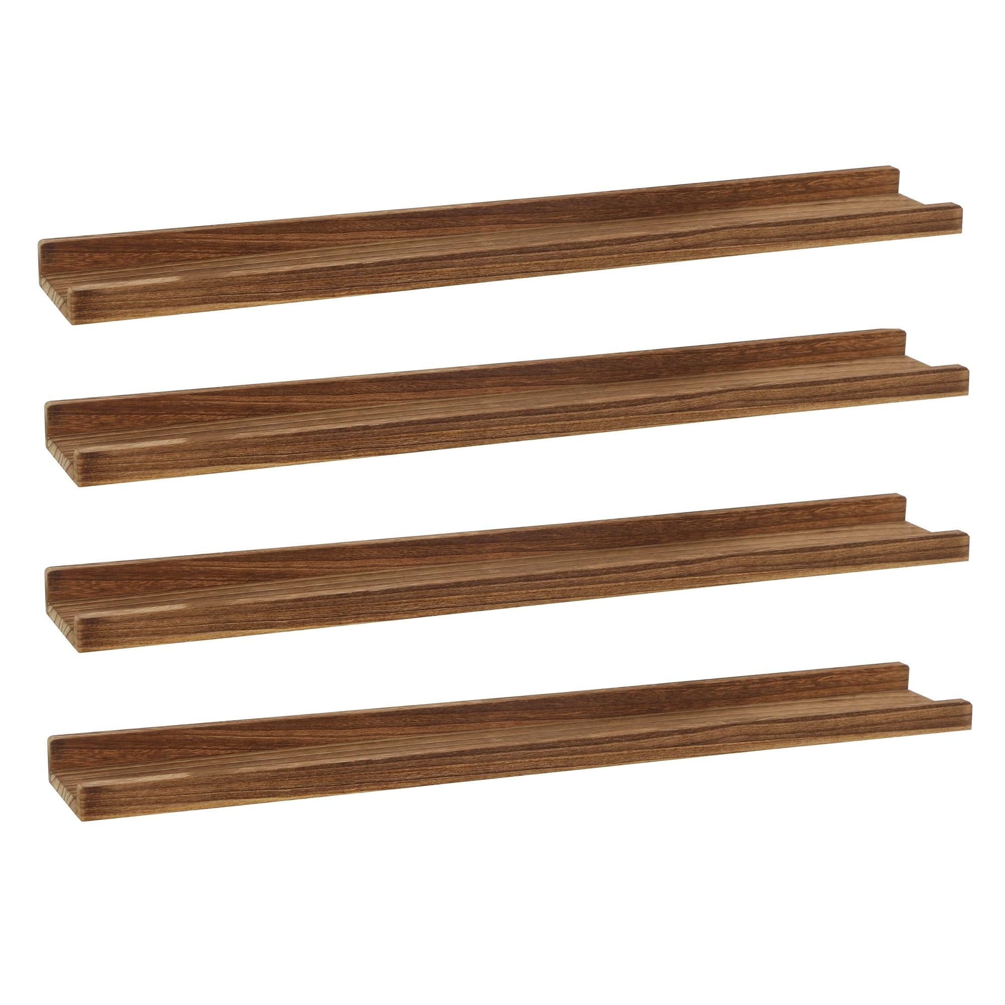 PHOENANCEE Long Floating Shelves 36 Inches Set of 4,Wood Picture Shelf for Wall with Ledge,Photo Frames Display Rustic for Living Room Bedroom Kids