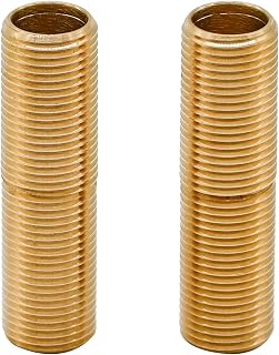(2 pcs) Brass Pipe Adapter Plumbing, G Thread 1/2" Male to NPT Thread 1/2" Male Pipe Fitting Adapter, 3 inch Length, Seamless and Leakproof (3" Length)