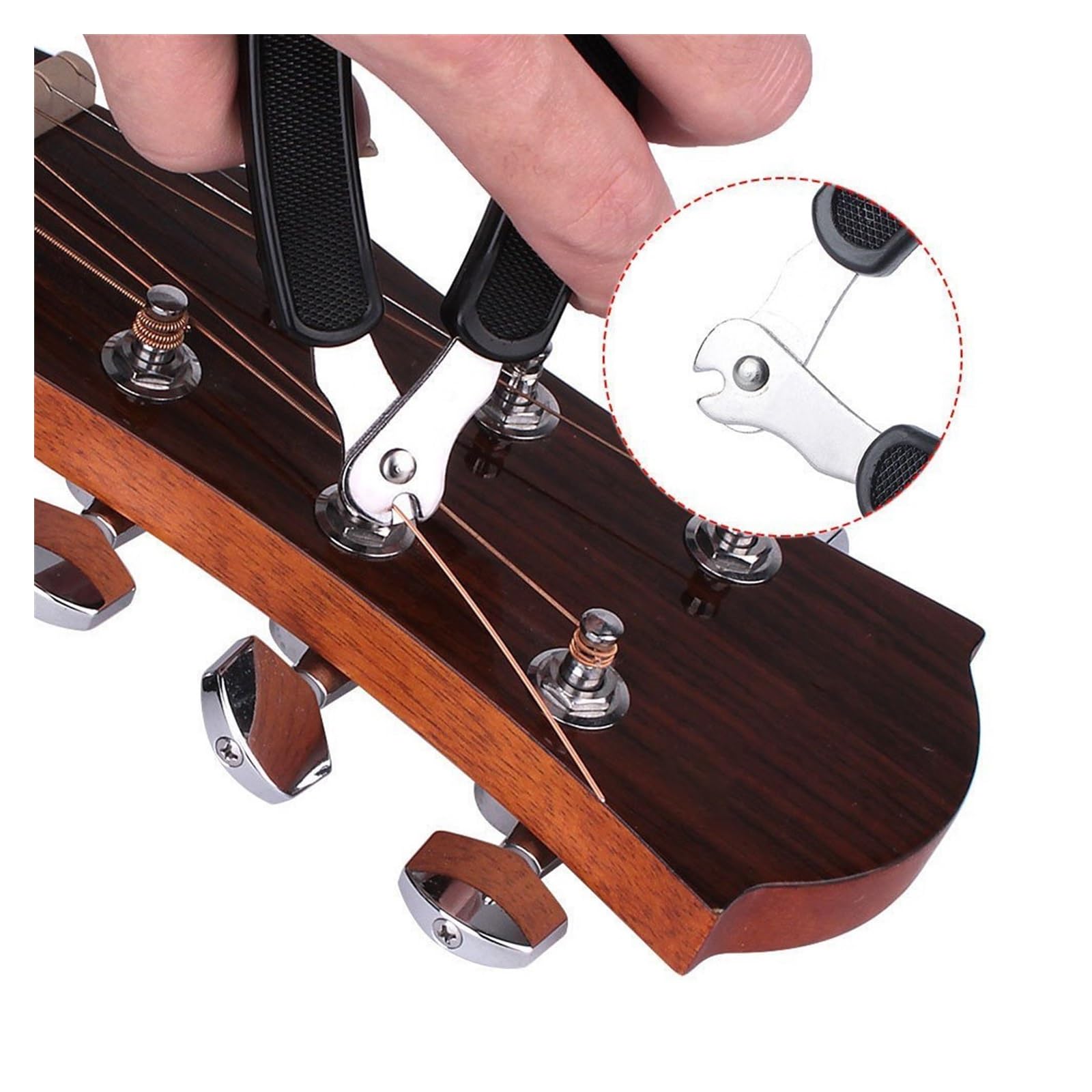 strumenti per la riparazione di chitarre Strumento Tre In Uno Per Chitarra, Corde Per Chitarra Nere, Panno Per La Pulizia Delle Corde Gialle