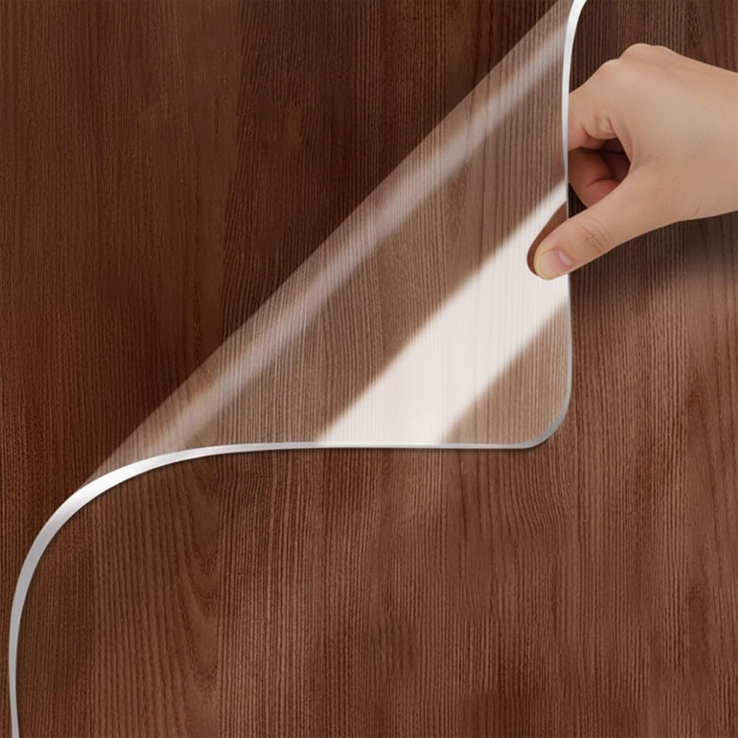 2mm Thick Clear PVC Table Cover Protector, Clear Plastic Table Cover Rectangle, Waterproof, Easy to Clean, Transparent Desk Pad Mat for Dining Room, Kitchen, Dresser, TV Cabinet(Clear,48" x 64")