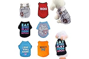 6 Pack Dog Clothes for Small Dogs Boy