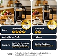 Vista 4 de ESPRO Cafetera de prensa francesa P3 – Microfiltro doble patentado para preparar sin arena, resistente al calor, prensa de café de vidrio