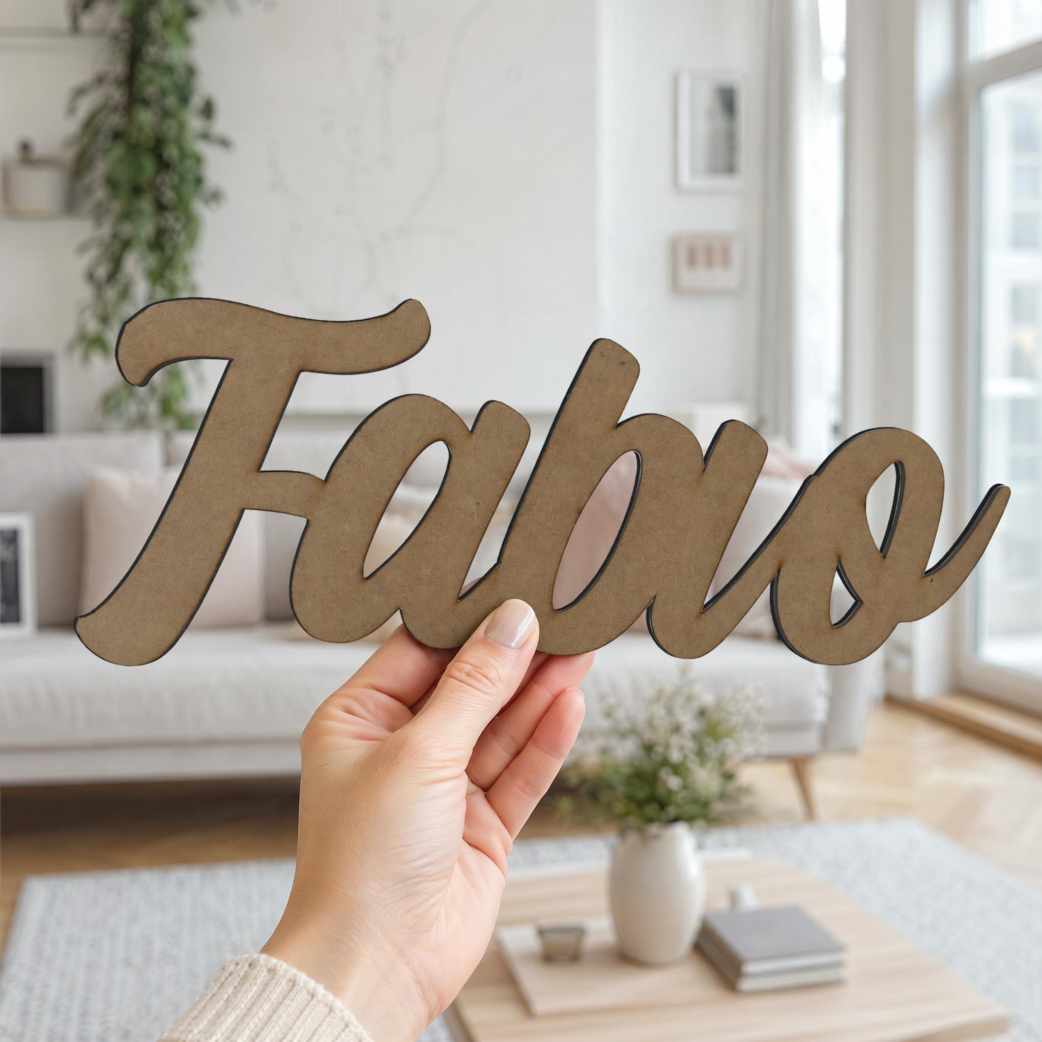 Nombre Personalizado en Madera para Pared y Puerta, Letras Decorativas para Habitación Infantil, Decoración de MDF o Contrachapado para Bebé, Niño y Niña, Regalo Original para Bautizo y Comunión
