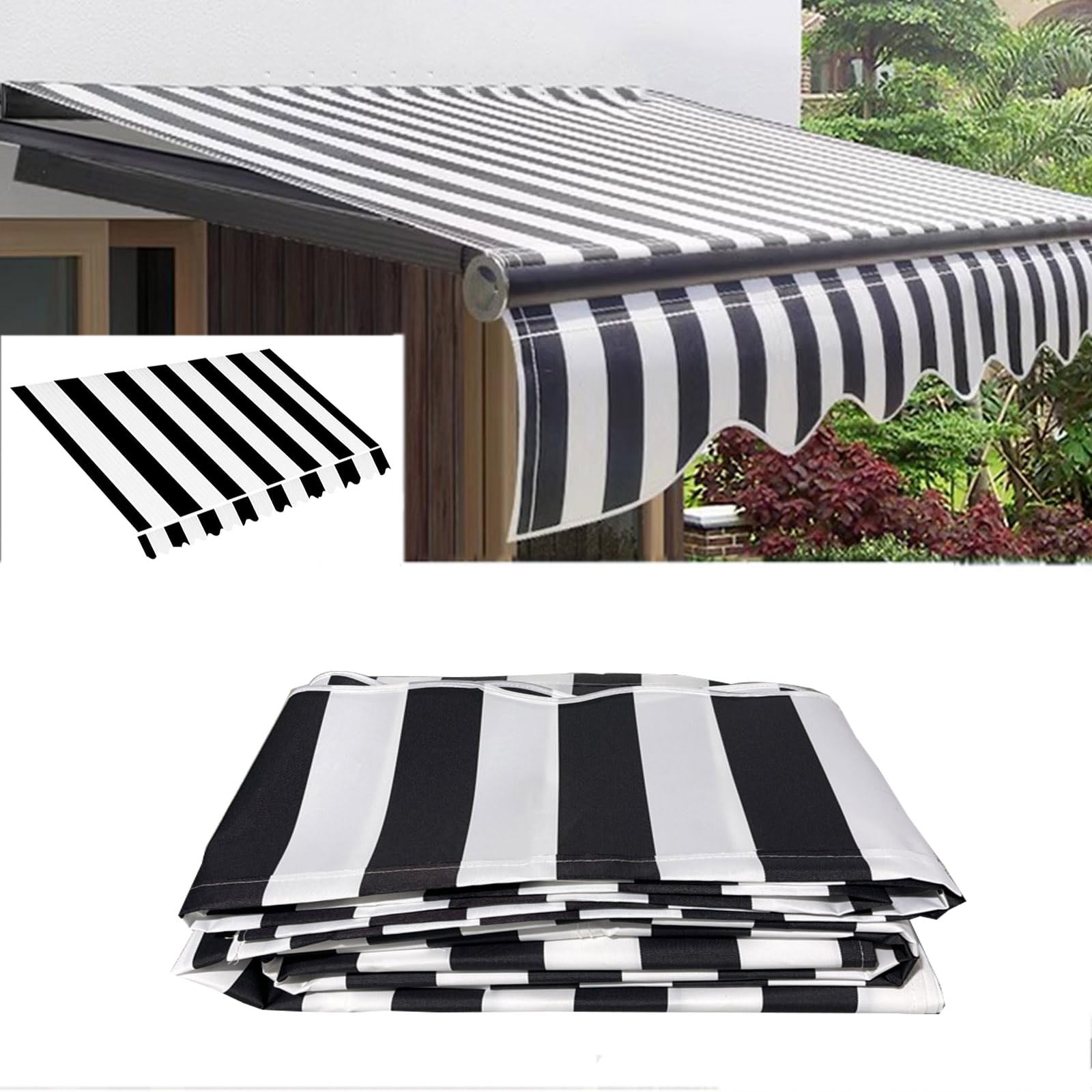 Toile de rechange pour auvent imperméable pour réparer un store déchiré de terrasse