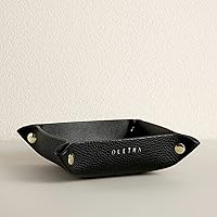 Vista 1 de OLETHA Bandeja de valet pequeña plegable - Organizador estético para escritorio para el hogar, la oficina y viajes - Recipiente portátil para Negro