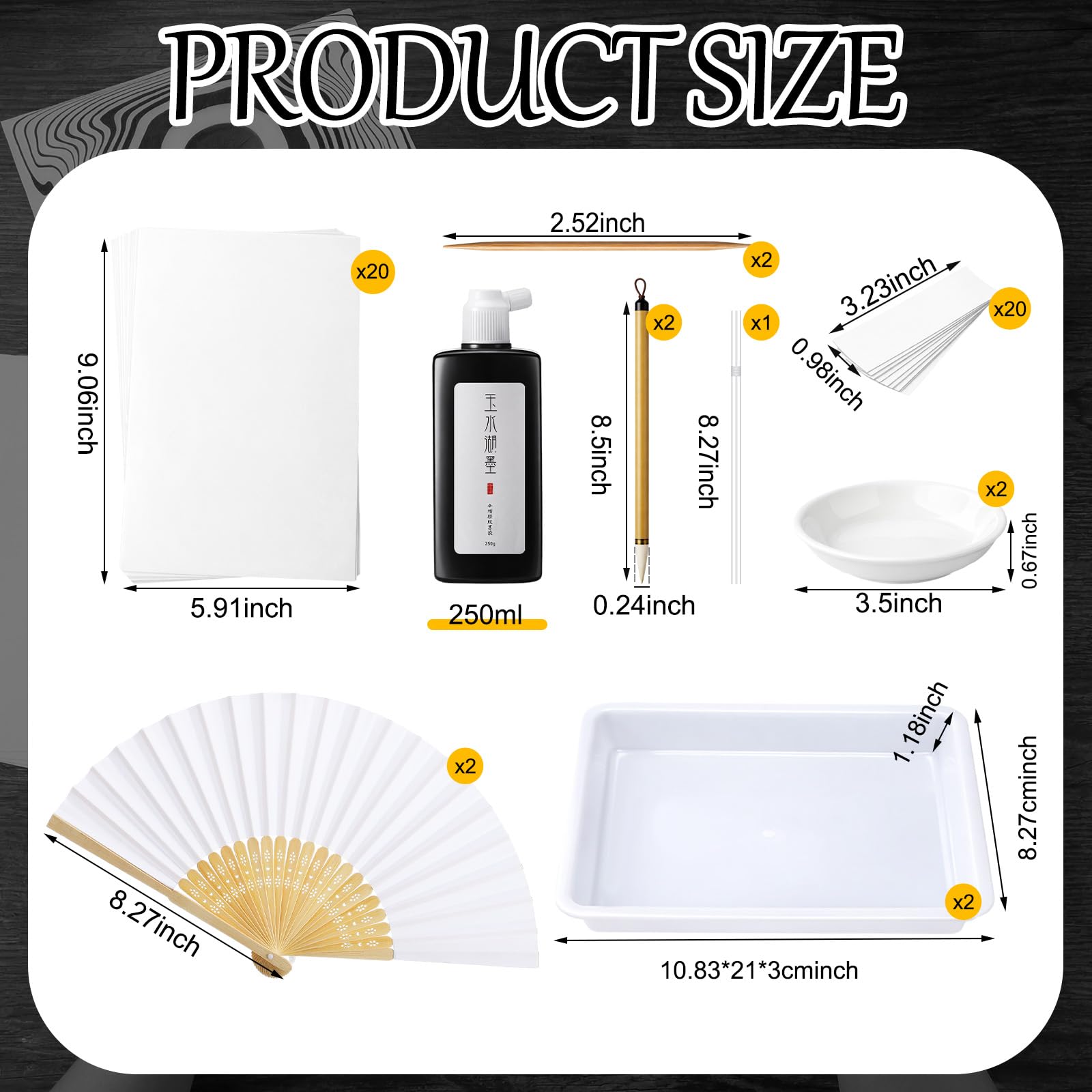 ReliThick Suminagashi - Kit per pittura marmorizzata ad acqua, 50 pezzi, con texture in marmo giapponese, set per pittura fai da te, per terapia artistica, regali di compleanno e feste