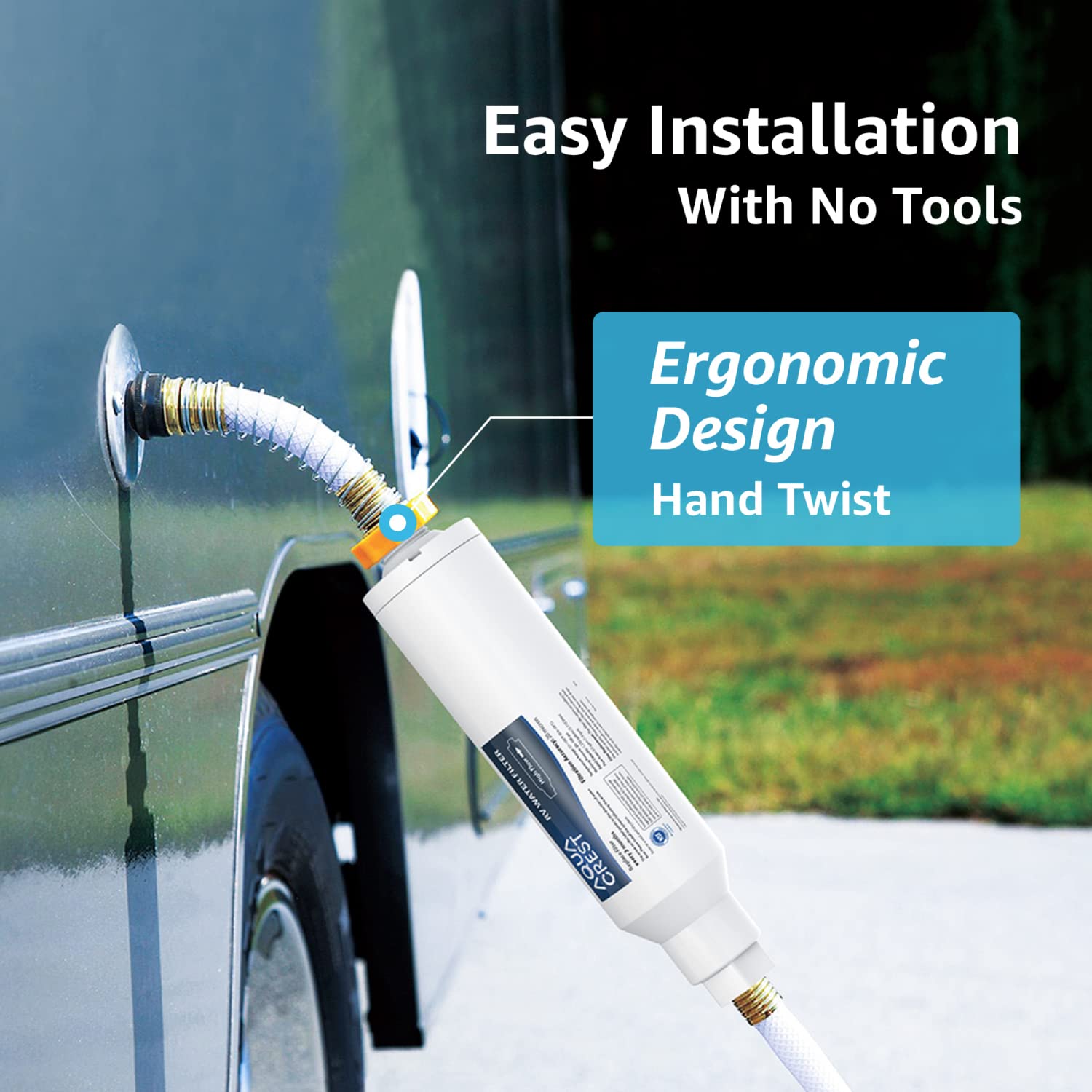 Buy AQUA CREST RV Water Filter, RV Inline Hose Water Filter, Garden and