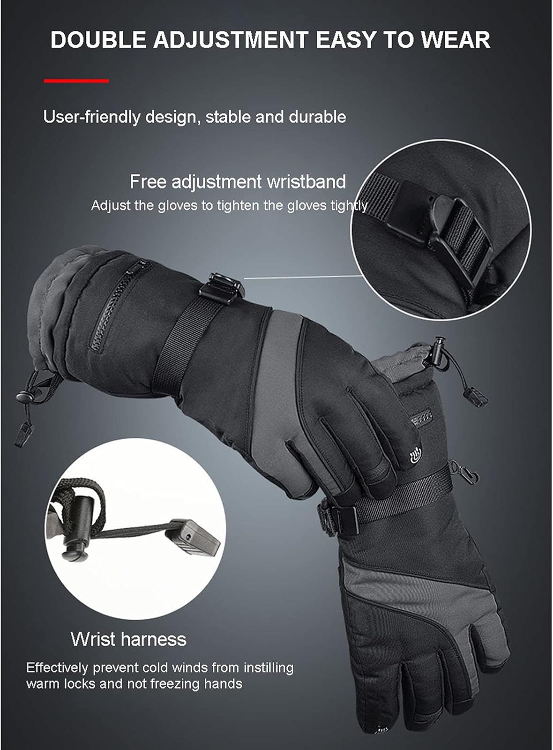HB1 Waterproof Ski Gloves Winter Snow Outdoor Sport Women Men Warm Snowmobile Snowboarding Motorcycle Non-slip Windproof Warm Touch Screen