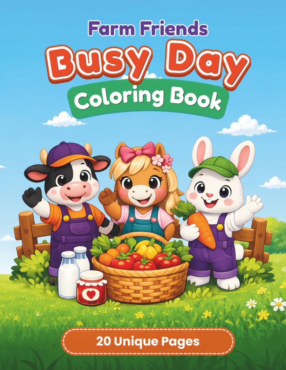 Farm Friends | Busy Day Coloring Book: Farm Chores and Harvest Fun with Farm Animals (Happy Little Paws)