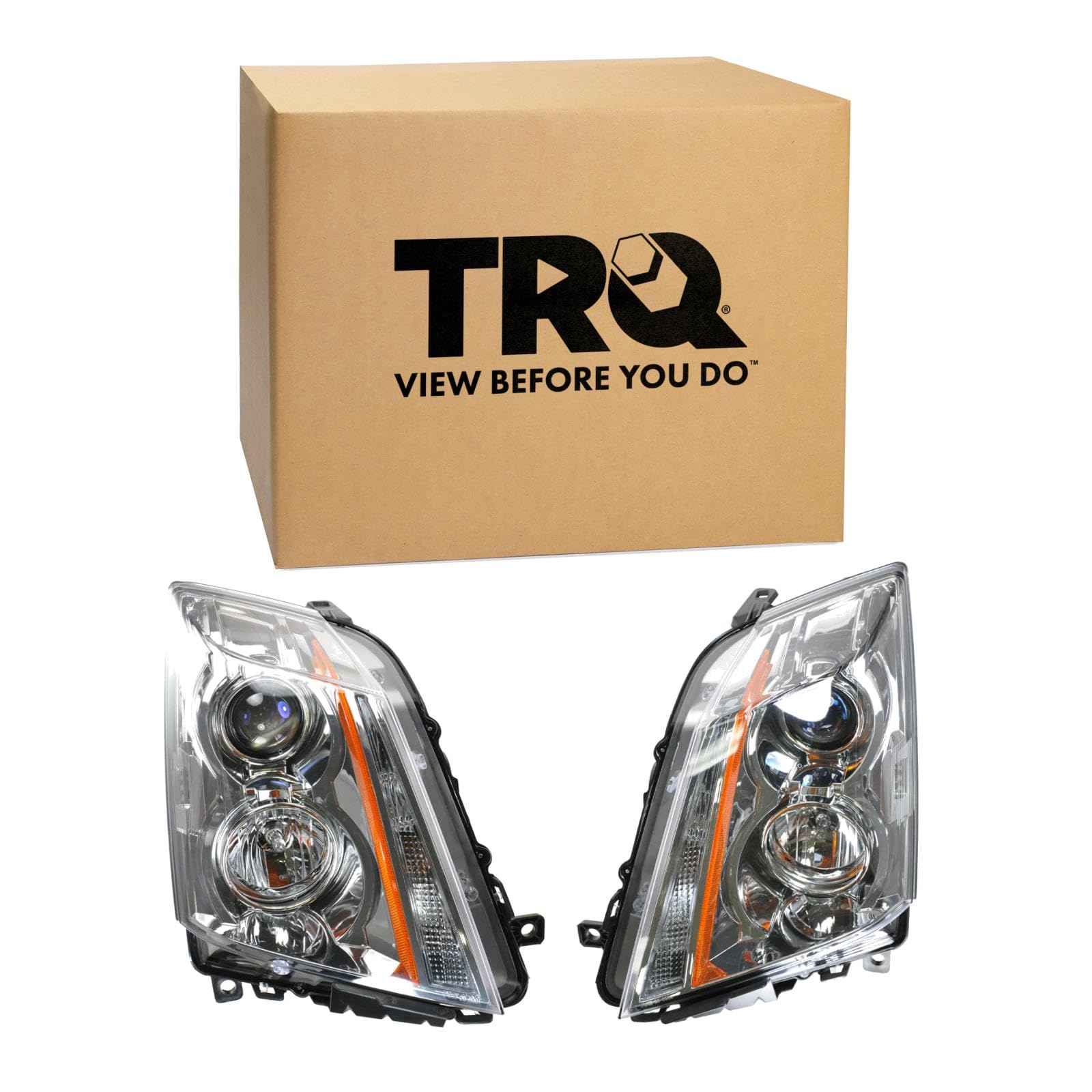 TRQ Headlight Assembly Set Driver & Passenger Side FO2502153 FO2503153 Compatible with 97-07 Ford — view 110