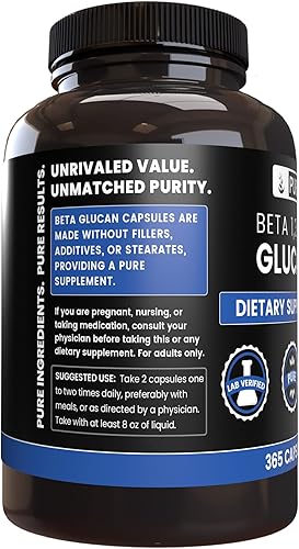 Miniatura 2 de PURE ORIGINAL INGREDIENTS Beta Glucan 1,31,6, (365 cápsulas) Sin relleno de magnesio o arroz, siempre puro, verificado por laboratorio
