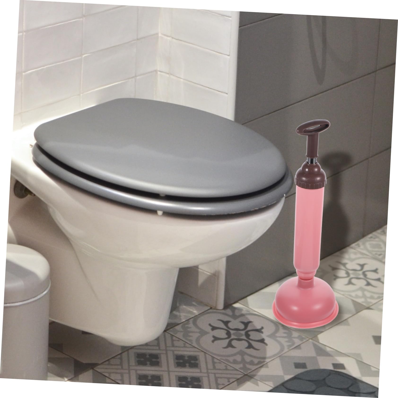 Émbolo de Succión Fuerte para Inodoro y Cocina, Pvc Acero Inoxidable Rosa | Desatascador de Alcantarillado, 1 Pieza, Limpieza Doméstica, Uso en Baño y Cocina, Fácil de Limpiar