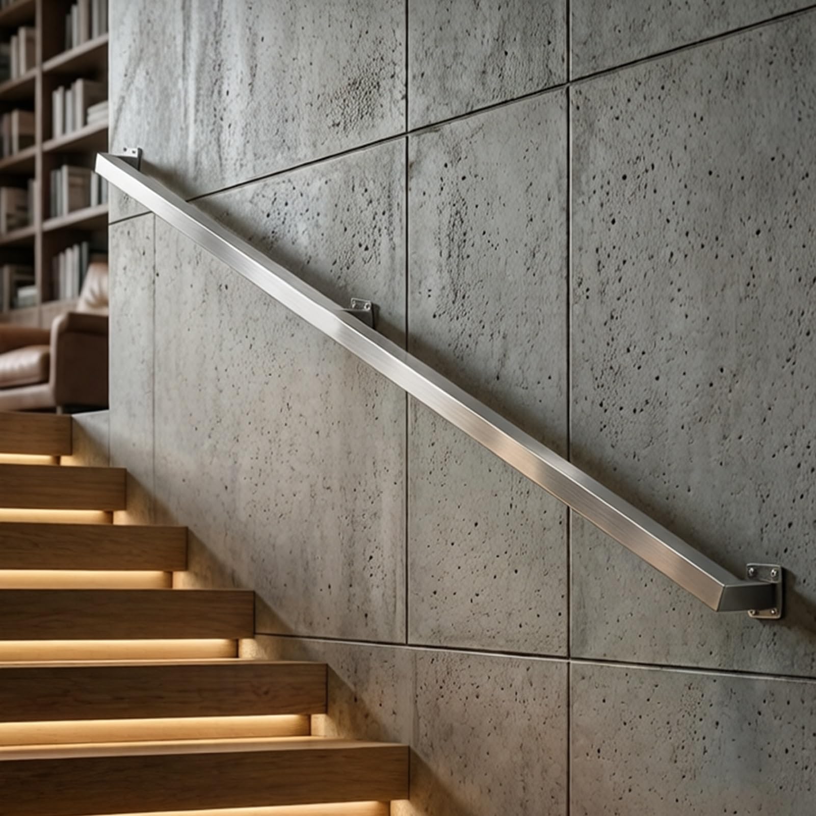 Stainless Steel Handrail Balance Assistance Stair Sturdy Railing Fall Prevention Handicap Grab Bars for Disabled Seniors Pregnant Women Kids(14ft/420cm)
