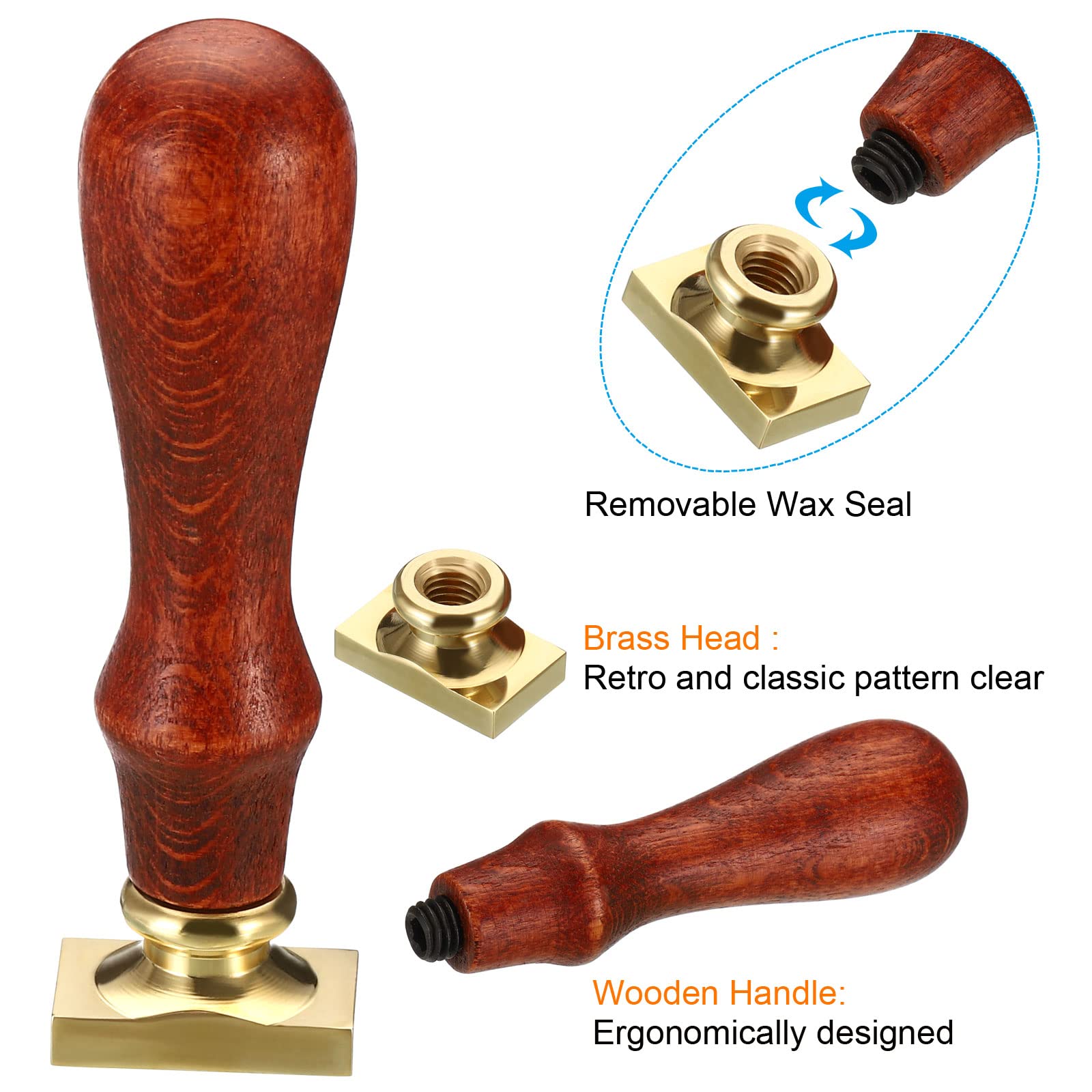PATIKIL Rectangle Blank Wax Seal Stamp - Image 3