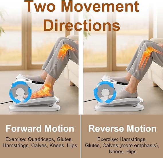 VIVURN 028 Under Desk Elliptical 12 Speed 5 Modes Motorized Leg Exerciser While Sitting for Seniors As Seen on TV Low Impact Electric Pedal Exerciser with Non-Slip Mat Quiet for Home and Office