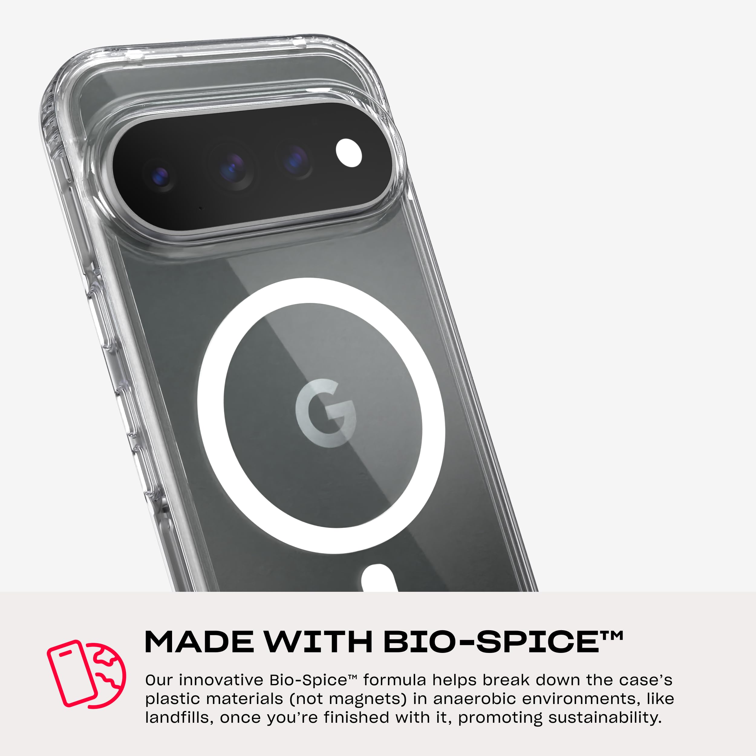 tech21 EvoClear - Funda con imán para Pixel 11 Pro XL | Transparente
