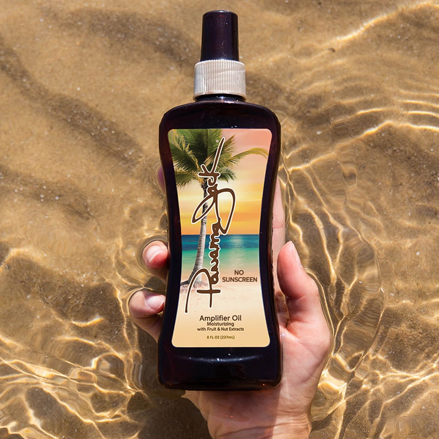 Panama Jack Amplifier Suntan Oil - Contains No Sunscreen Protection (0 SPF), Light Formula with Exotic Oils, Fruit and Nut Extracts, Tropical Fragrance, 8 FL OZ (Pack of 12)