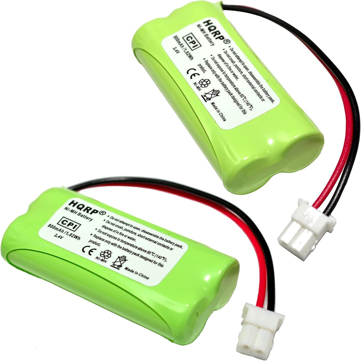 HQRP 2-Pack Cordless Phone Battery Compatible with VTech CS6199 CS6629 CS6709 CS6729 CS6829 CS6859 CS80100 CS81100 DS6151 DS6520 DS6522 DS6601 DS6611 DS6621 IS7101 IS7121 LS6375 IS6100 Replacement