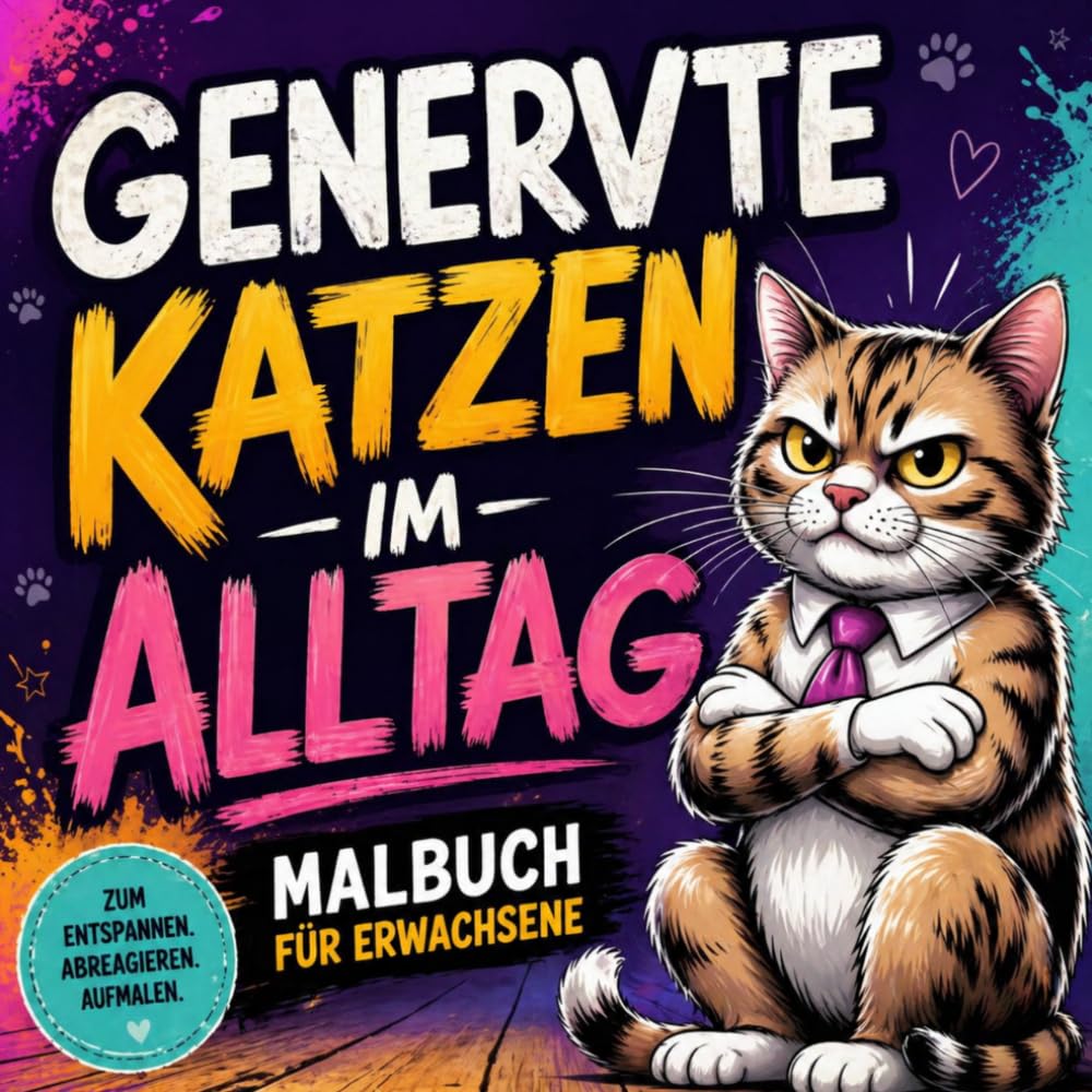 Genervte Katzen im Alltag: Malbuch für Erwachsene mit 50 genervten Katzen – Lustiges Geschenk für Katzenliebhaber zum Ausmalen