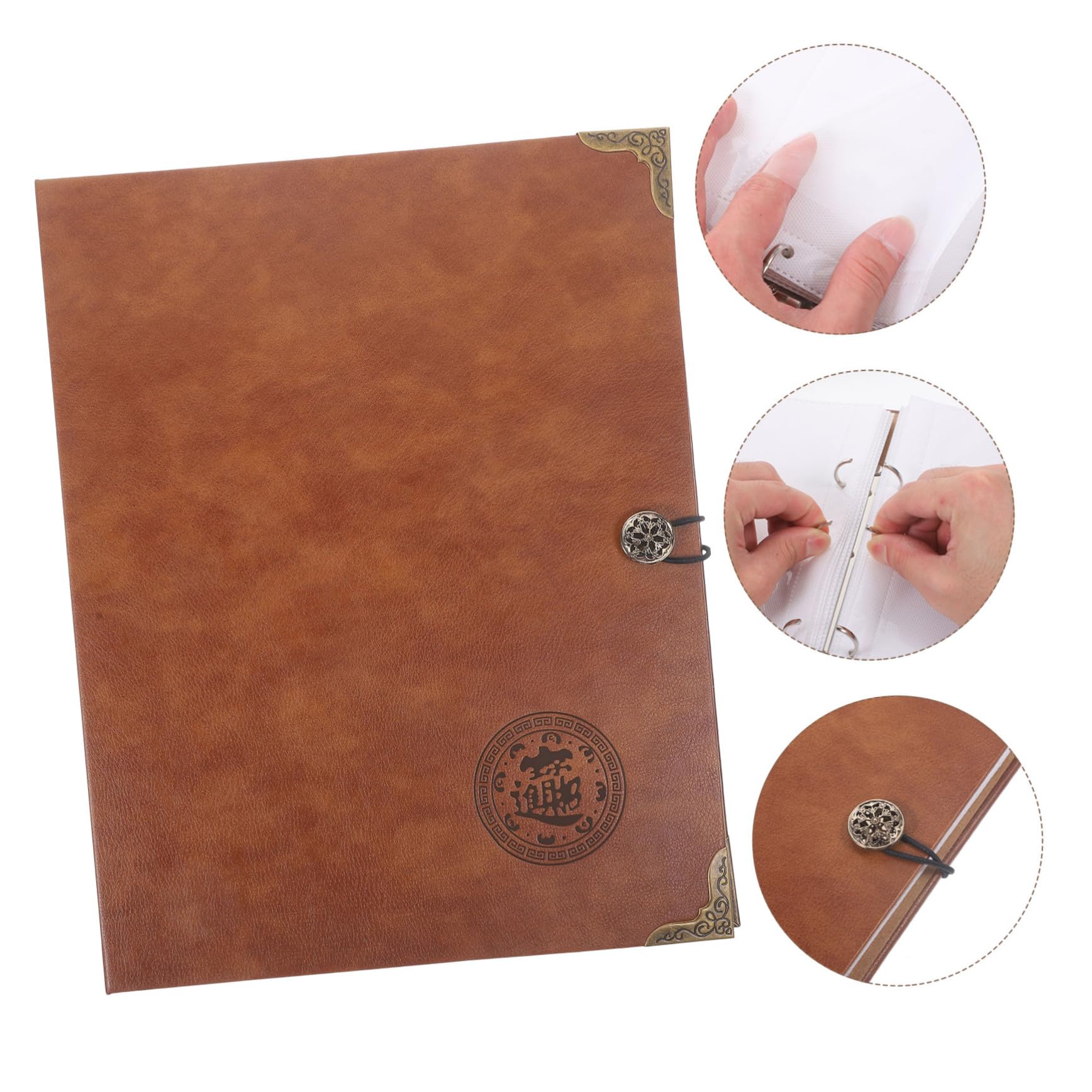 NUOBESTY Album per Monete da Collezione in Pu Marrone 40 Pagine Interne e 5 Pagine per Monete, Organizer per Stickers e Banconote, per Ragazzo Ragazza