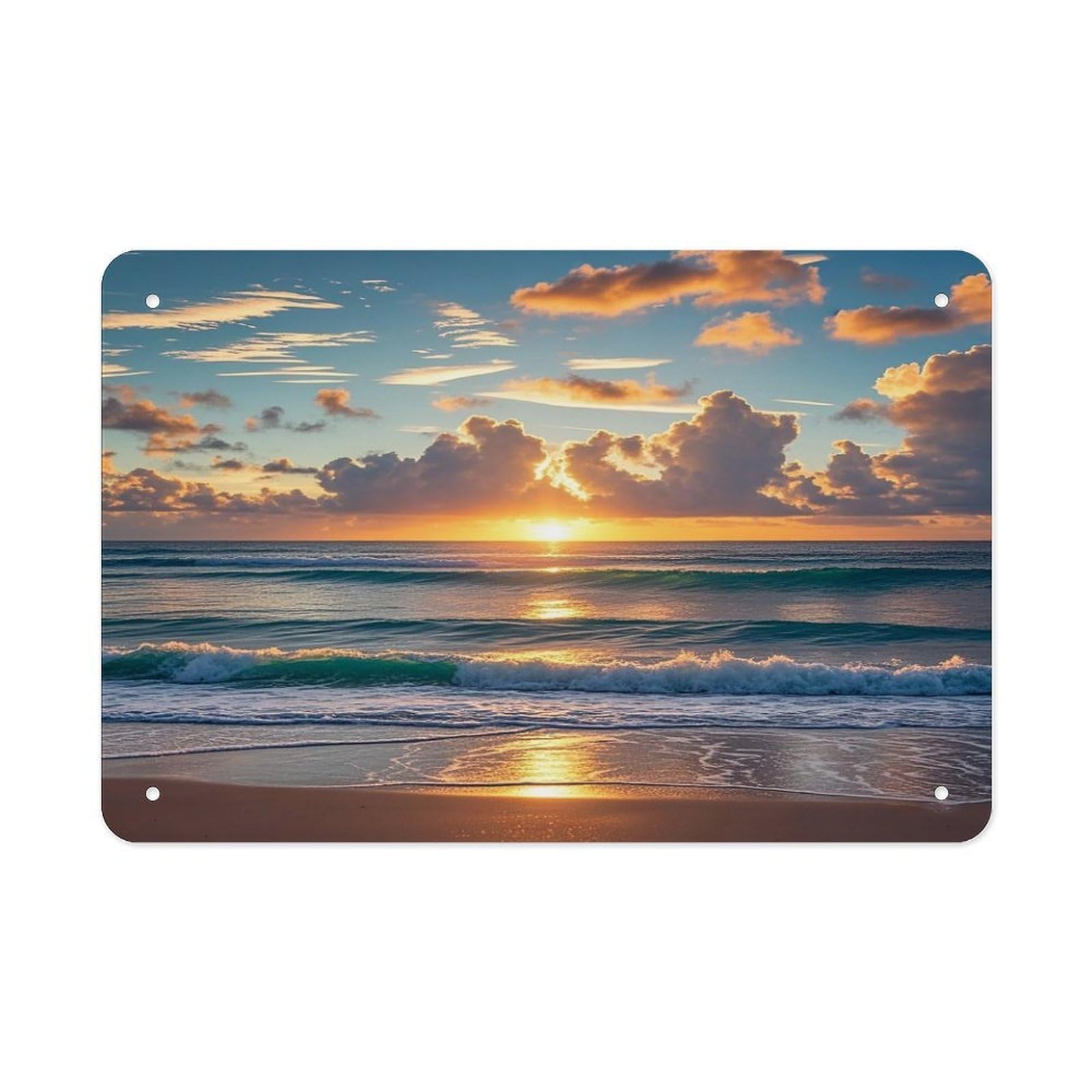 Retro Metal Signs Decorations Vintage Beach Maui Hawaii Sunset Tin Sign Iron Painting Home Family Poster Personalized Art Wall Decor Funny Plaque Sheet for Home Gift Party 8x12 In