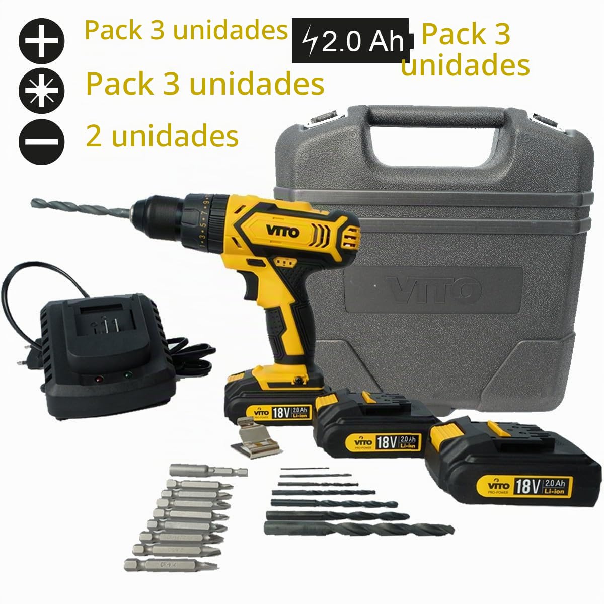 Taladro Atornillador Max Drill 18V Vito Pro-Power
