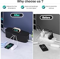 Vista 4 de Cable Management Box - Large Cord Organizer Box to Hide Power Strip & Under Desk, TV Computer Wires Cable Organizer Box with Baby Proofs, Desk Cord