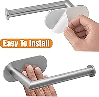Vista 7 de HITSLAM Soporte de papel higiénico de acero inoxidable, autoadhesivo, a prueba de óxido, resistente, para baño