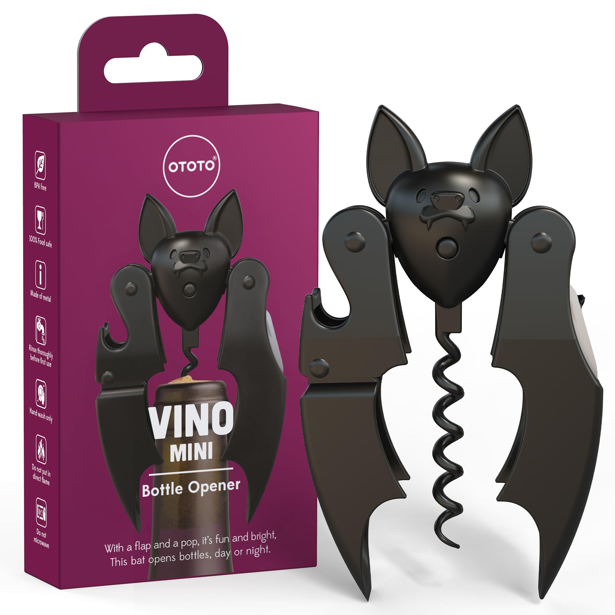 Vino Mini Bat Bottle Opener — image 1