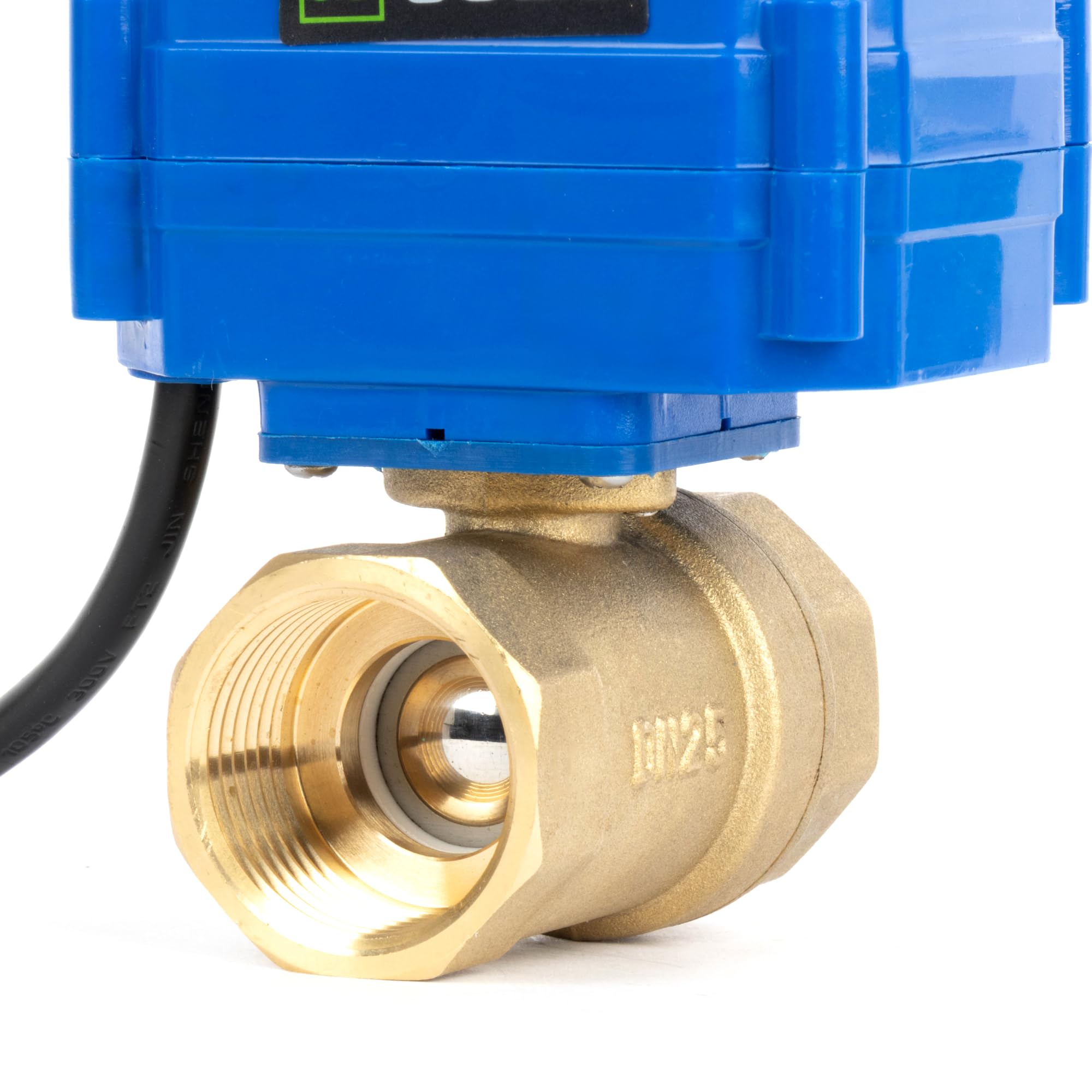 U.S. Solid Válvula de bola motorizada de 1 pulgada con enchufe, 220 V AC DN25, válvula de bola eléctrica de latón de 2 vías, retorno automático, normalmente cerrado