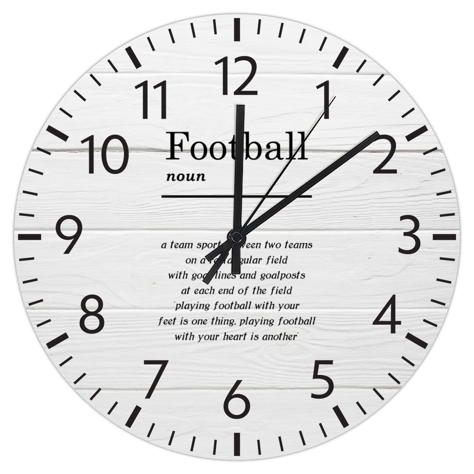 Horloge murale football classique à suspendre, le cadeau idéal pour supporters