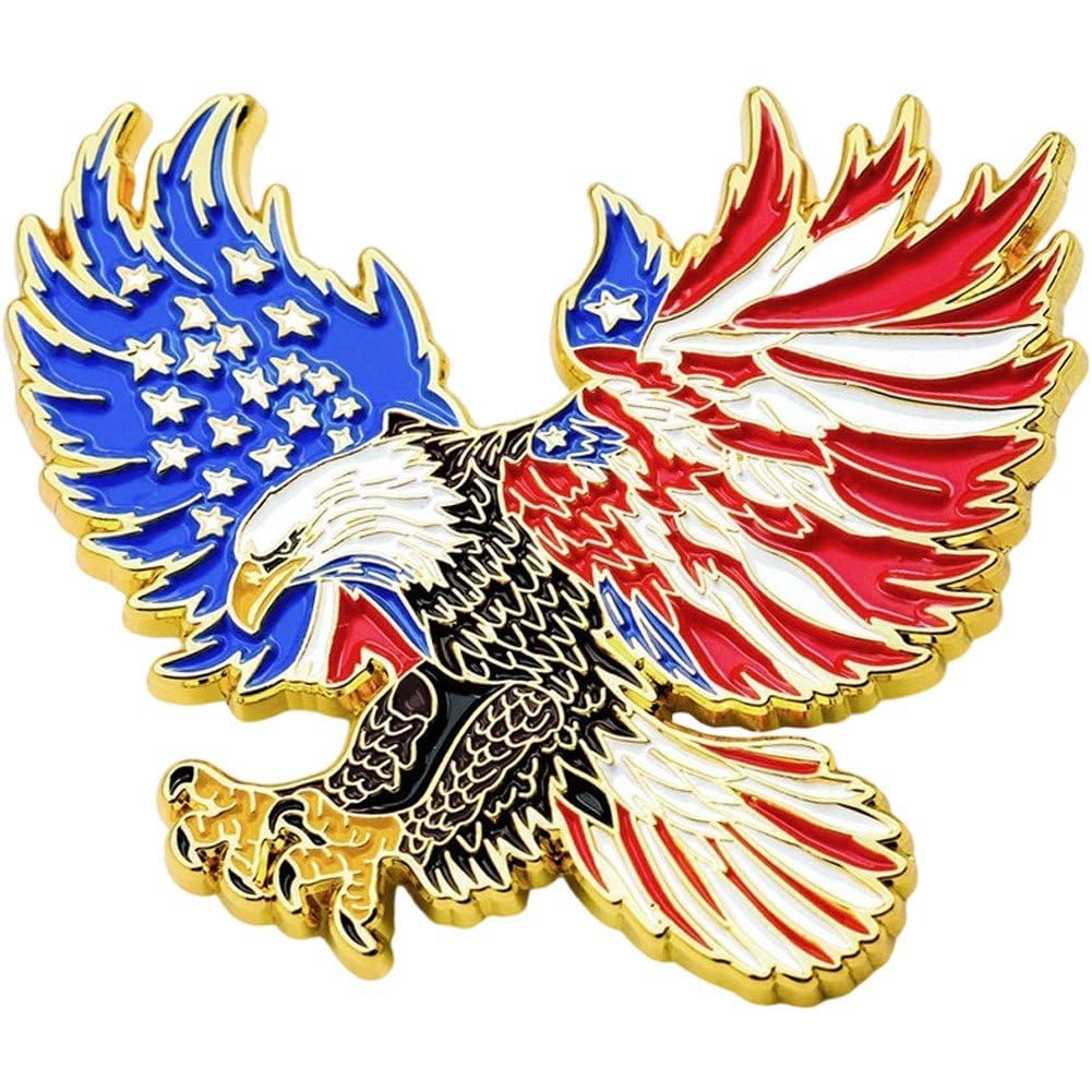 Baokuan Brooch Pin Usa Flag Eagle Lapel Pin 4th of July Pin Badge for Independence Day Clothes Bags Accessories