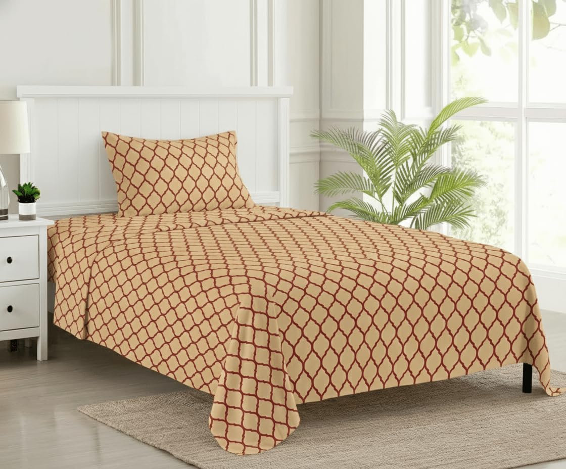 Trance Home Forest Green Cotton Queen Bedsheet Set -21